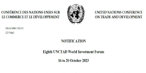 Notification: 8th UNCTAD World Investment Forum