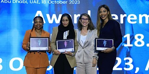 Winners of the Women in Business Awards with UNCTAD Secretary-General Rebeca Grynspan (third from left).